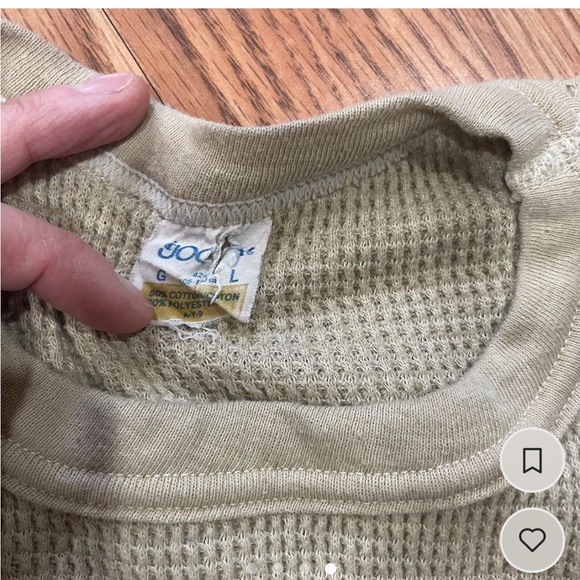 Vintage waffle print army t shirt - tan - Picture 4 of 4